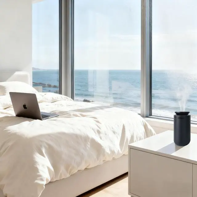 Alt view image 2 of 7 - Waterless Essential Oil Diffuser, Battery Operated Nebulizer (0.5 Fl.Oz./15mL Capacity), 3 Countdown Timers & 3 Mist Levels, Mini Scent Air Machine for Home Car Office,Black