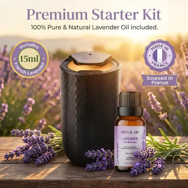 Alt view image 4 of 7 - Waterless Essential Oil Diffuser with 15ml French Lavender Oil - Portable Cordless Waterless Diffuser - 3 Mist Levels - 4 Timer Modes - USB Rechargeable - Aromatherapy Machine for Home, Car & Office