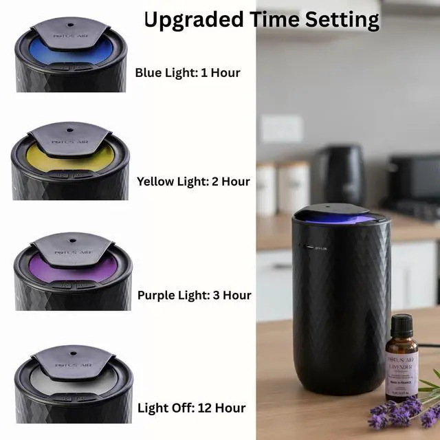 Alt view image 7 of 7 - Waterless Essential Oil Diffuser with 15ml French Lavender Oil - Portable Cordless Waterless Diffuser - 3 Mist Levels - 4 Timer Modes - USB Rechargeable - Aromatherapy Machine for Home, Car & Office