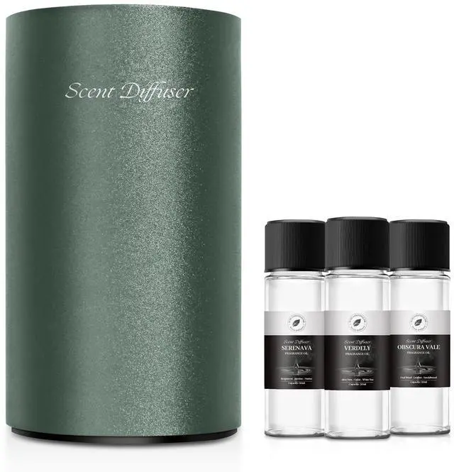 Main image of Waterless Essential Oil Diffuser Starter Kit - No Water Needed, Battery Operated Mini Scent Air Machine, Included 3x20ML Essential Oils, Portable Aromatherapy Diffuser for Home & Car & Office, Green