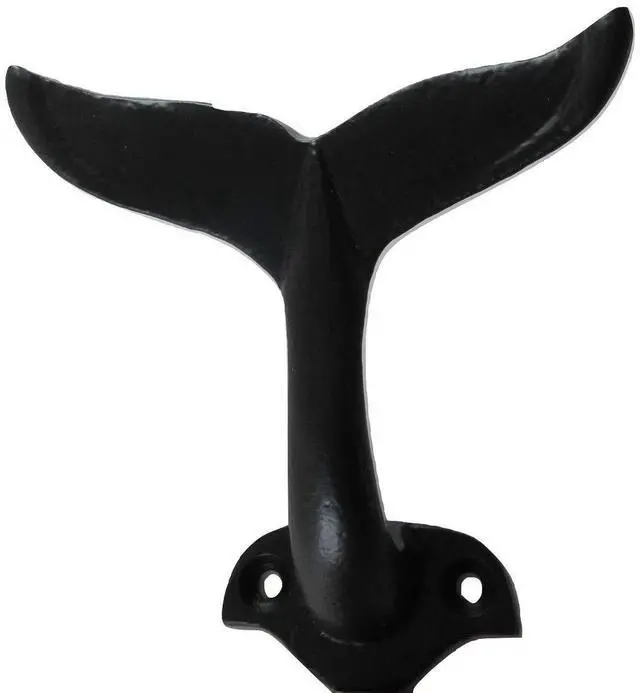 Main image of Cast Iron Whale Tail Hook Nautical Decor