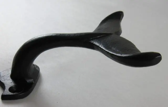 Alt view image 5 of 6 - Cast Iron Whale Tail Hook Nautical Decor
