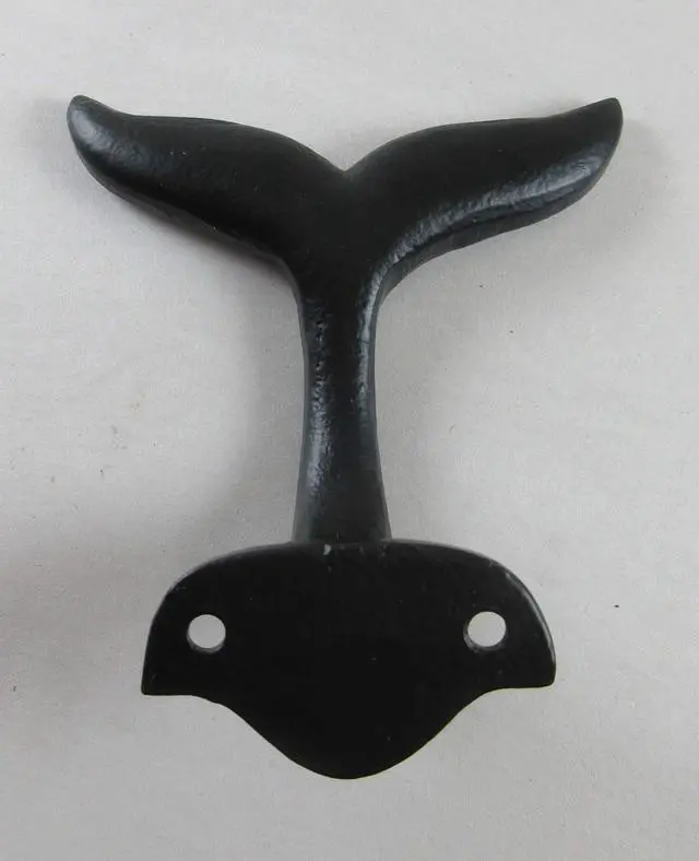 Alt view image 4 of 6 - Cast Iron Whale Tail Hook Nautical Decor