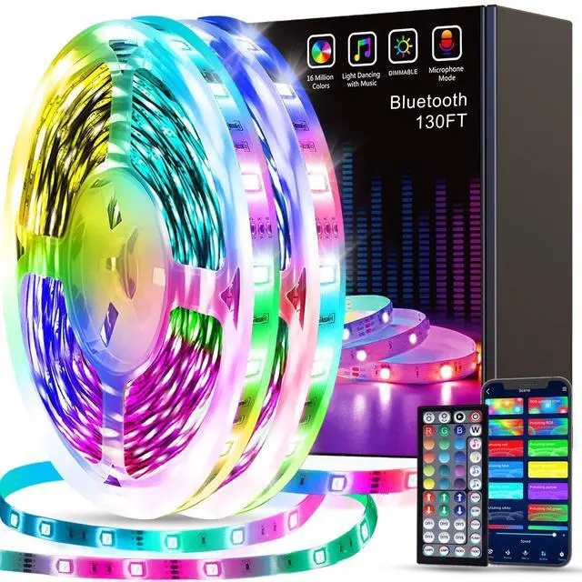 Main image of Led Strip Lights 130ft (2 Rolls of 65ft) Smart Light Strips with App Control RGB Led Lights for BedroomMusic Sync Color Changing Lights for Room Party