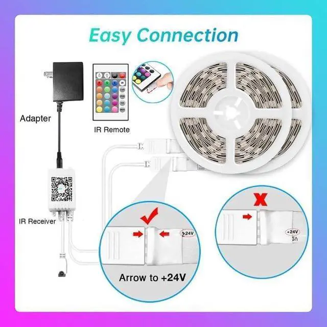 Alt view image 7 of 7 - 200ft Bluetooth LED Strip Lights, Long Strip Lighting Music Sync, RGB Color Changing LED Lights for Bedroom with Remote,Smart Phone APP Control, Ceiling Living Room Decor (APP+Remote+Mic/2 Roll)