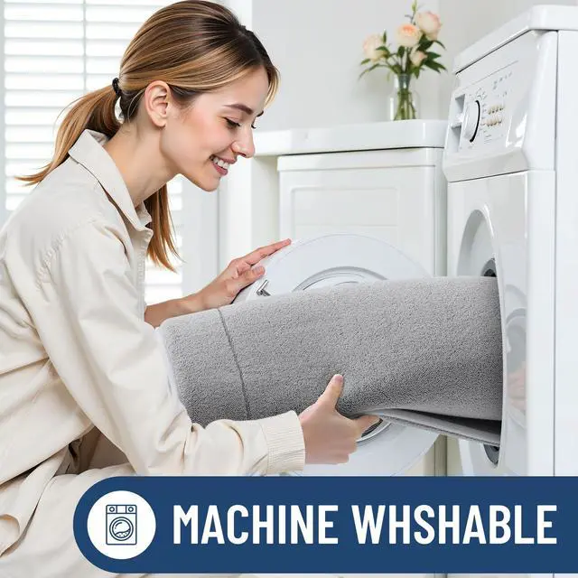 Alt view image 6 of 7 - Memory Foam Bath Mat Rug 32x20, Extra Soft Absorbent Bathroom Rugs, Quick Dry Non-Slip Machine Washable Carpet for Tub Shower, Home Decor Accessories, Grey