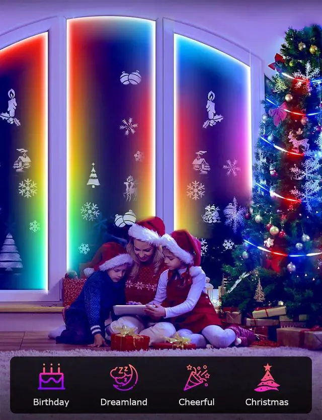 Alt view image 4 of 5 - RGB+IC LED Strip Lights, 132FT Smart LED Lights for Bedroom, Bluetooth LED Lights APP Control, Color Changing LED Light Music Sync for Gaming Room, Indoor