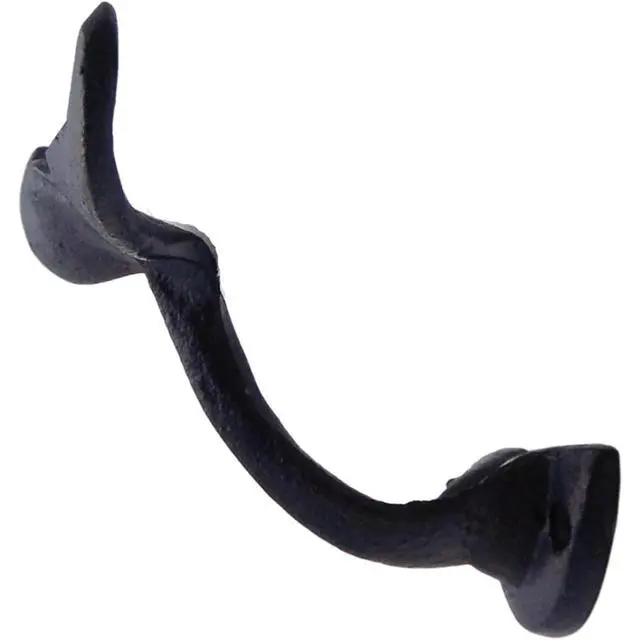 Alt view image 3 of 7 - Rustic Dark Blue Cast Iron Whale Tail Wall Hooks, 4 1/2 Inches, Set of 3