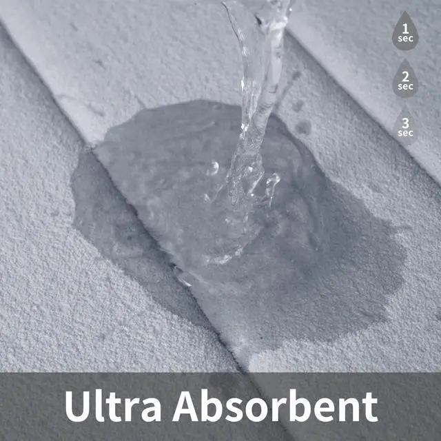 Alt view image 3 of 6 - Memory Foam Bath Mat 20 x 32, Water Absorbent Shower Mat, Thick Non Slip Bath Rugs with PVC Backing, Ultra Soft for Bathroom Floor & Tub, Grey