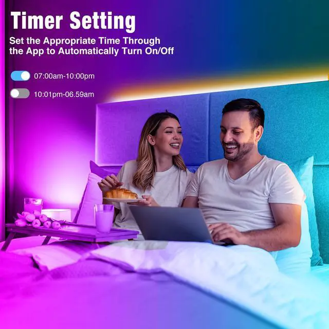 Alt view image 3 of 7 - 130ft Led Lights for Bedroom, APP Control Music Sync Color Changing Led Lights, Led Strip Lights with Remote for Room, Kitchen Party,Home Decoration