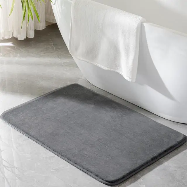 Main image of Grey Large Bathroom Rugs 36x24, Memory Foam Big Bath Mat Non Slip Washable Shower Rug Soft Absorbent Plush Microfiber Bathroom Floor Tub Bathrug Gray