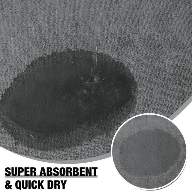 Alt view image 3 of 6 - Grey Large Bathroom Rugs 36x24, Memory Foam Big Bath Mat Non Slip Washable Shower Rug Soft Absorbent Plush Microfiber Bathroom Floor Tub Bathrug Gray