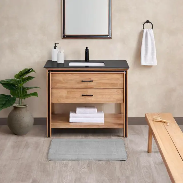 Alt view image 6 of 7 - Terry Bath Mat, Memory Foam Bath Rug, Non-Slip, 100% Polyester, Premium Bathroom Decor, Machine Washable, Measures 20 in. x 32 in., Light Gray