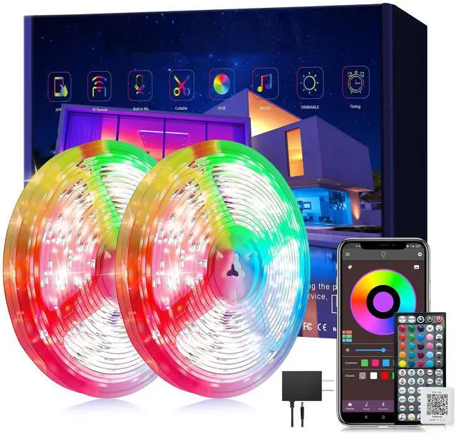 Main image of Led Lights for Bedroom 250ft (2 Rolls of 125ft) Color Changing RGB Led Strip Lights with 60 Keys Remote and App Control, Music Sync Led Lights for Room Kitchen Party Home Decor