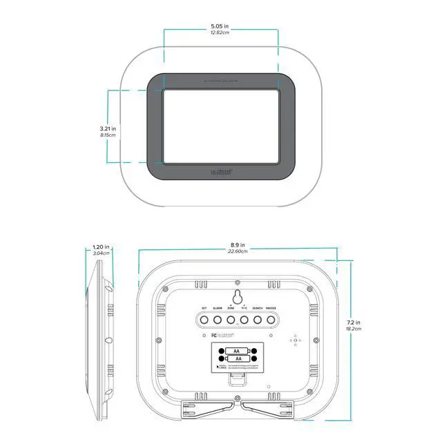 Alt view image 7 of 7 - WT-8005U-S Atomic Digital Wall Clock with Indoor Temperature, Silver