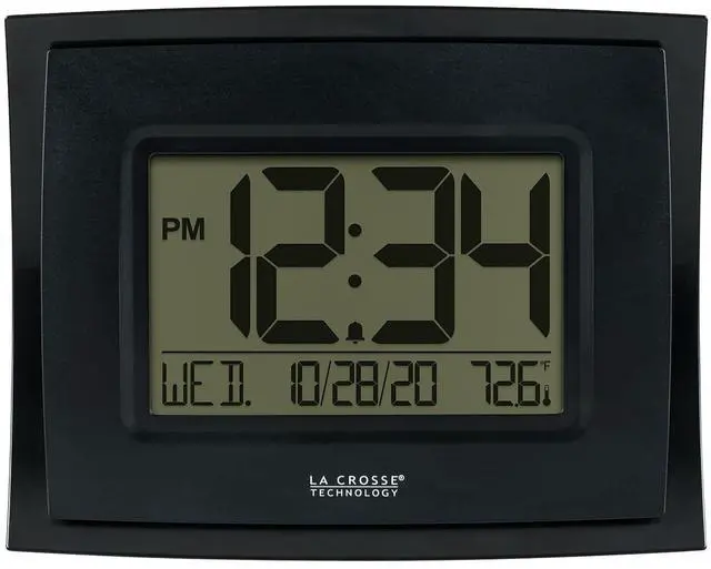 Main image of WT-8002U-B-INT Digital Black Clock with Indoor Temperature