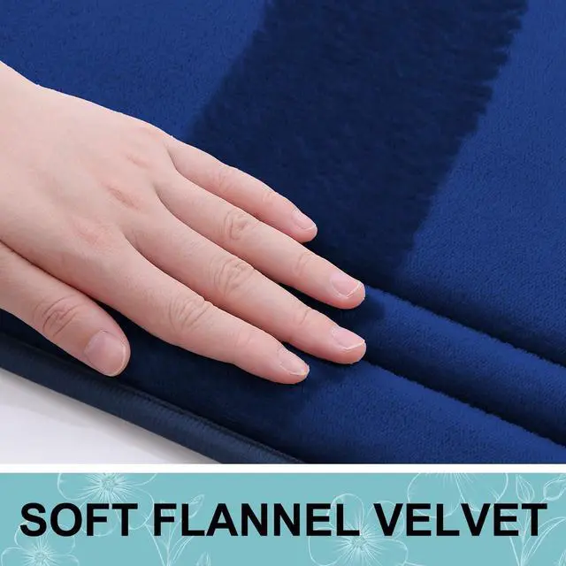 Alt view image 3 of 7 - Memory Foam Bath Mat Rug 30x20, Ultra Soft, Non-Slip and Absorbent Bathroom Rugs, Machine Wash Dry, Comfortable Bath Carpet for Bathroom Floor, Tub and Shower, Navy Blue