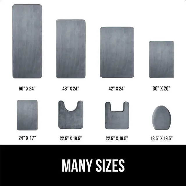 Alt view image 6 of 7 - Memory Foam Bath Rugs, Soft Absorbent Velvet Bathroom Mats, Durable Dots on Underside, Machine Washable Bathmat, Carpet Rug Room Decor for Shower Floor, 24x17 Mat, Graphite Gray