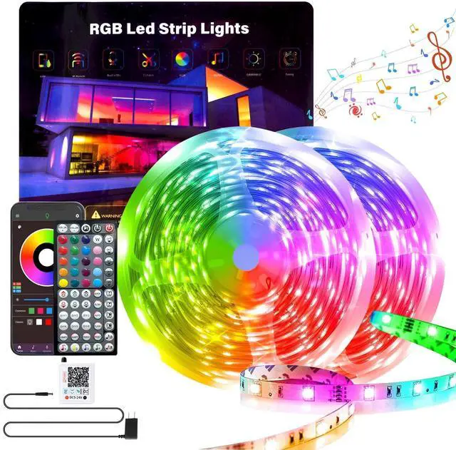 Main image of Led Lights for Bedroom 200FT (2 * 100FT), Color Changing RGB Led Strip Lights with Music Sync, Remote and App Control Led Light Strip Indoor, Led Lights for Room Home Decor