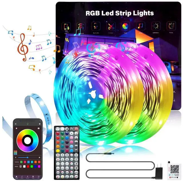 Main image of 190FT Led Lights for Bedroom, Color Changing RGB Led Strip Lights Indoor, Music Sync Led Light Strip with Remote and App Control, DIY Led Lights for Room Home Decor Ambient Lighting (2 * 95FT)