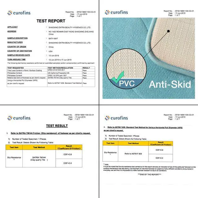 Alt view image 5 of 7 - Memory Foam Bathroom Mat Non Slip Bath Rug Shower Rugs Carpet,20x32,Aqua Green