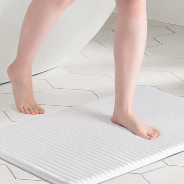 Main image of Ultra Soft Charcoal Infused Memory Foam Bath Mat 20" x 32", Bath Rugs for Bathroom Non-Slip, Thick & Water Absorbent Bathroom Rugs, Room Accessories Shower Floor Mat, Washable, White