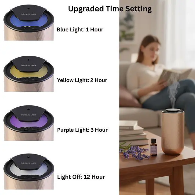 Alt view image 4 of 7 - Waterless Essential Oil Diffuser Portable Cordless Aromatherapy Diffuser for Home, Car & Office 3 Mist Levels - 4 Timer Modes - 15ml Oil Capacity - USB-C Rechargeable