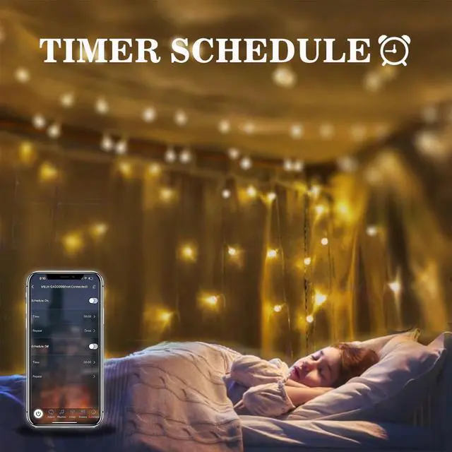 Alt view image 4 of 7 - 65.6ft Smart RGB LED Strip Lights (2×32.8ft) App & Remote Control, Music Sync Color Changing Lights for Bedroom & Tent