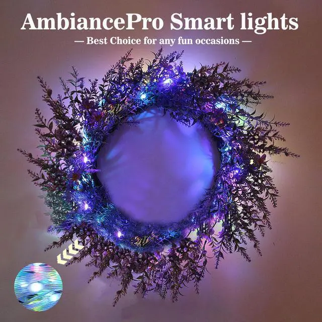 Alt view image 7 of 7 - 65.6ft Smart RGB LED Strip Lights (2×32.8ft) App & Remote Control, Music Sync Color Changing Lights for Bedroom & Tent