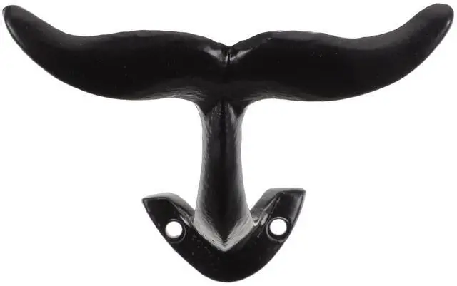 Main image of Whale Tail Cast Iron Wall Hook Decorative Vintage Coat Hooks Mermaid Tail Decorative Wall Mounted Hanger for Hanging Coats, Purses, Towels, Hats, Beach Themed Decor