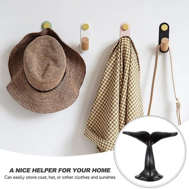 Alt view image 3 of 7 - Whale Tail Cast Iron Wall Hook Decorative Vintage Coat Hooks Mermaid Tail Decorative Wall Mounted Hanger for Hanging Coats, Purses, Towels, Hats, Beach Themed Decor