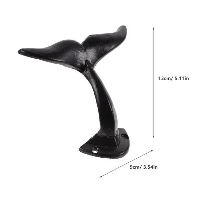 Alt view image 5 of 7 - Whale Tail Cast Iron Wall Hook Decorative Vintage Coat Hooks Mermaid Tail Decorative Wall Mounted Hanger for Hanging Coats, Purses, Towels, Hats, Beach Themed Decor