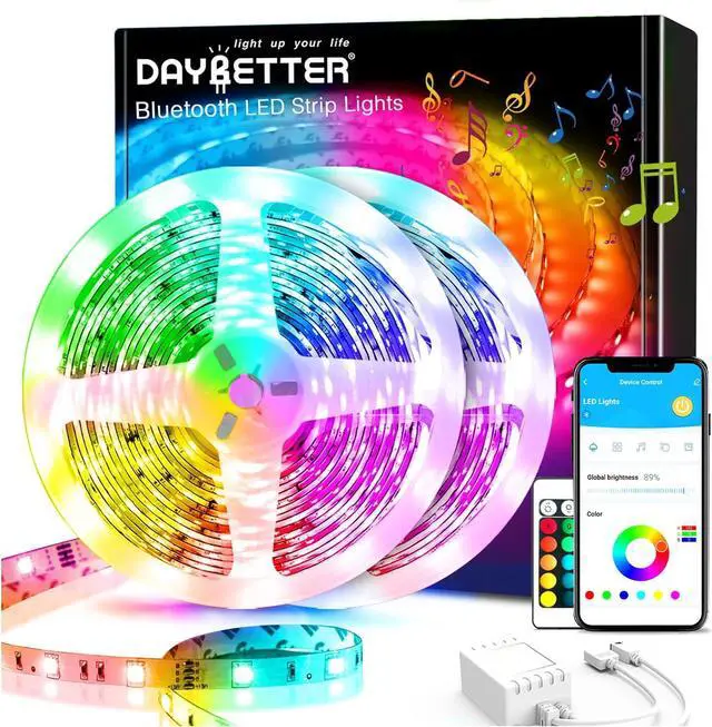 Main image of 65.6Ft Smart Led Lights,2835 RGB Led Strip Lights Kits with Remote, App Control Timer Schedule Led Music Strip Lights(2 Rolls of 32.8ft)