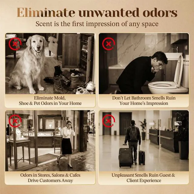 Alt view image 2 of 7 - Waterless Essential Oil Diffuser with 120ml Oil, Portable Battery-Operated Cold Air Aroma Scent Machine, 4 Adjustable Intensity Levels, Quiet Diffuser for Bedroom Office Bathroom Car