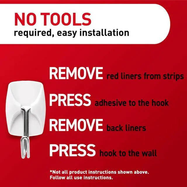 Alt view image 6 of 7 - Small Wire Toggle Hooks, 16 Hooks and 24 Strips, Damage-Free Hanging Wall Hook with Adhesive, No Tools Required, Great for Home, Kitchen, and Office Organization, Holds up to 0.5 lb