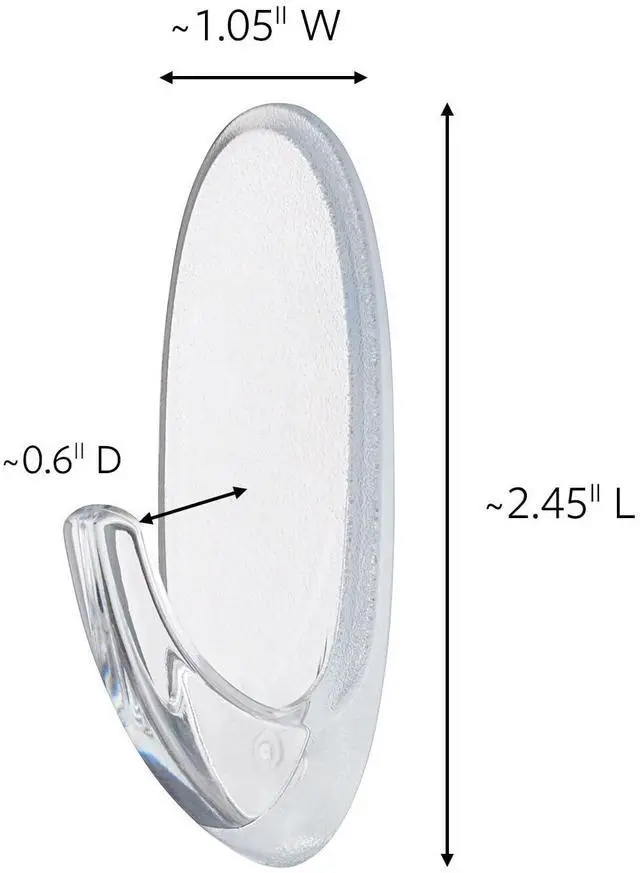 Alt view image 2 of 7 - Outdoor Medium Clear Wall Hook, 5 Hooks and 6 Strips, Damage-Free Hanging Wall Hook for Hanging Outdoor Wall Decor with Weather Resistant Strips, Holds up to 2 lb