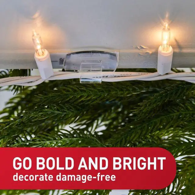 Alt view image 3 of 7 - Outdoor Light Clips, 20 Clear Clips and 24 Command Strips, Damage-Free Hanging Outdoor Light Clips with Weather Resistant Strips, Wall Clip for Hanging Outdoor Lights and Cable Management