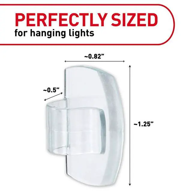 Alt view image 4 of 7 - Outdoor Light Clips, 16 clips, 20 strips, Water-Resistant Adhesive (17017CLR-AWES), Clear (17017CLR-AW-E)