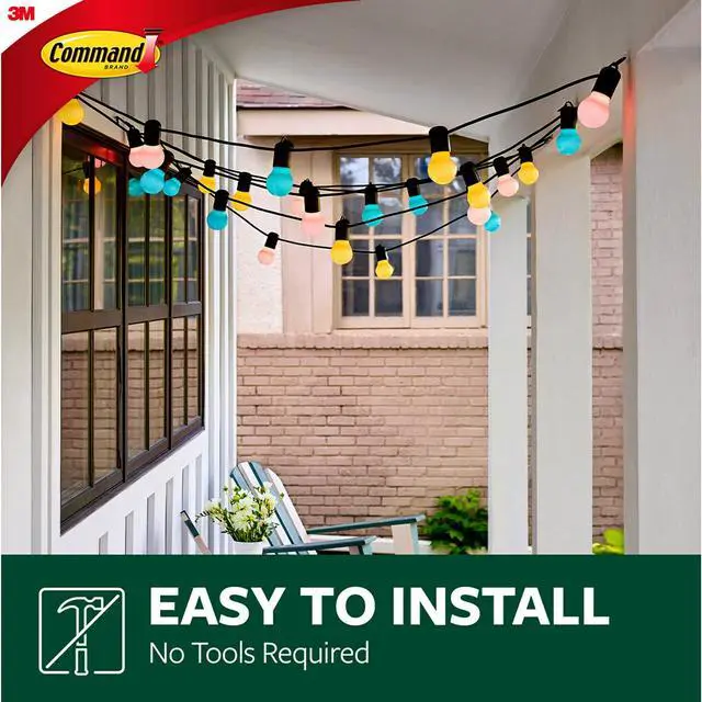 Alt view image 5 of 7 - Outdoor Light Clips, 16 clips, 20 strips, Water-Resistant Adhesive (17017CLR-AWES), Clear (17017CLR-AW-E)