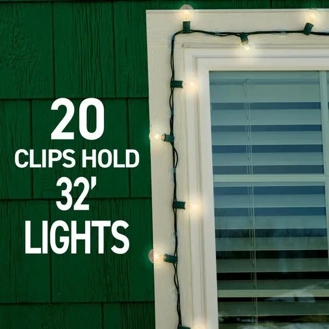 Alt view image 6 of 7 - Outdoor Light Clips, 16 clips, 20 strips, Water-Resistant Adhesive (17017CLR-AWES), Clear (17017CLR-AW-E)