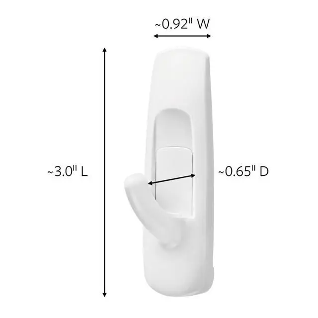 Alt view image 2 of 7 - Medium Utility Hooks, 9 Wall Hook and 12 Strips, Damage-Free Hanging with Adhesive, No Tools Great for Hanging, Organization and Storage, Holds up to 3 lb