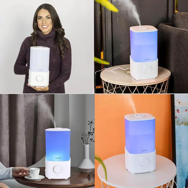 Alt view image 2 of 7 - Premium 2300 ML XL Large Essential Oil Diffuser Humidifier Combo for Large Room Home Huge Coverage Area 2 Liter Extra Big Capacity Huge Diffuser with Décor LED Lights Square White - L001