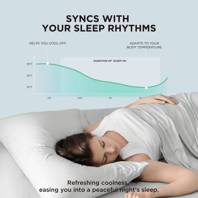 Alt view image 3 of 7 - Cooling Pillow Cases for Hot Sleepers, Zipper Pillow Cases Standard Size Set of 2, Cool Pillowcases for Night Sweats, Silky Soft & Breathable Cold Pillow Covers, Gift, Grey, 20x26 Inches