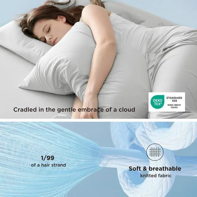 Alt view image 4 of 7 - Cooling Pillow Cases for Hot Sleepers, Zipper Pillow Cases Standard Size Set of 2, Cool Pillowcases for Night Sweats, Silky Soft & Breathable Cold Pillow Covers, Gift, Grey, 20x26 Inches