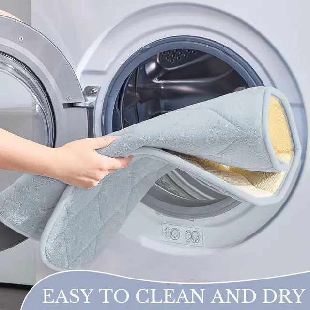 Alt view image 7 of 7 - 2Pcs Bathroom Rugs Set, Memory Foam Bath Mat Set, Soft Absorbent Non-Slip Bathroom Mats, Machine Washable Quick Dry Bathroom Decor - Perfect for Shower, Bathtub Gray