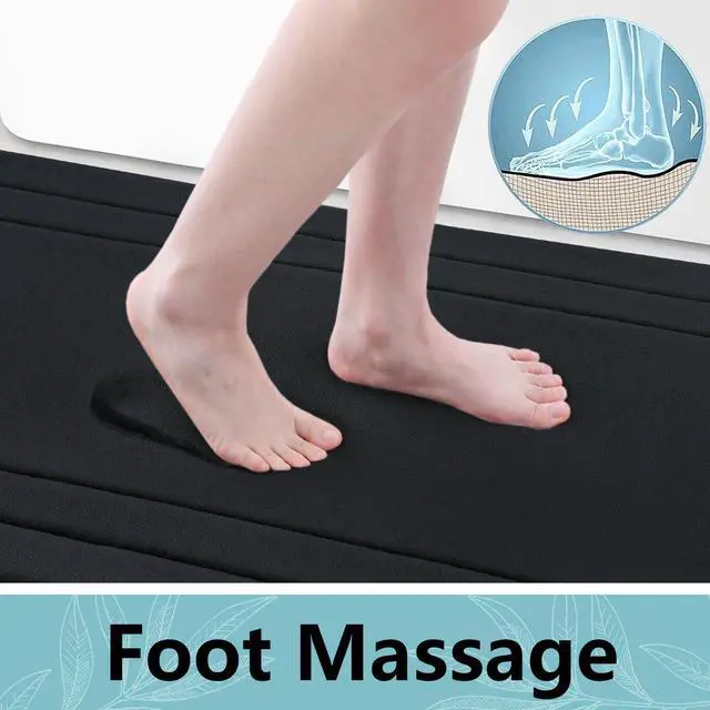 Alt view image 2 of 7 - Memory Foam Bathroom Rug Mat 30x20, Ultra Soft and Absorbent Bath Mat, Machine Wash Dry, Comfortable Bath Rug Carpet for Bathroom Floor, Tub and Shower, Black