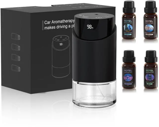 Main image of Aluminum Alloy Waterless Essential Oil Diffuser for Home Rechargeable Scent Diffusers with 4 Timer Settings, 3 Mist Levels with Vehicle Mode for Car Room Studio Office, Black Metal,100ml (Gift Set)