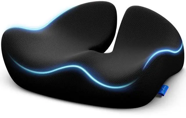 Main image of Pioneering Seat Cushion for Pressure Relief, Ergonomic Office Chair Cushion for Sciatica, Back, Hemorrhoids & Tailbone Pain Relief, High-Density Memory Foam Car Seat Cushion with Anti-Slip Base