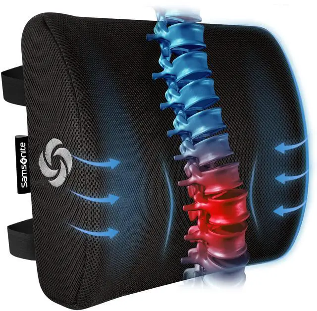 Main image of Memory Foam Lumbar Support Pillow for Office Chair, Gaming Chair, or Automotive Use, Ergonomic Back Cushion, Home Office Essentials for Sitting Comfort and Posture Relief Back Support