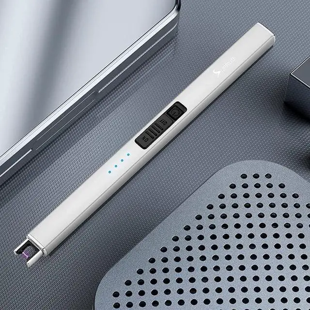 Alt view image 2 of 7 - Electric Lighter Arc Windproof Flameless USB Rechargeable Lighter with Safety Lock for Candle BBQ Camping (Silver)